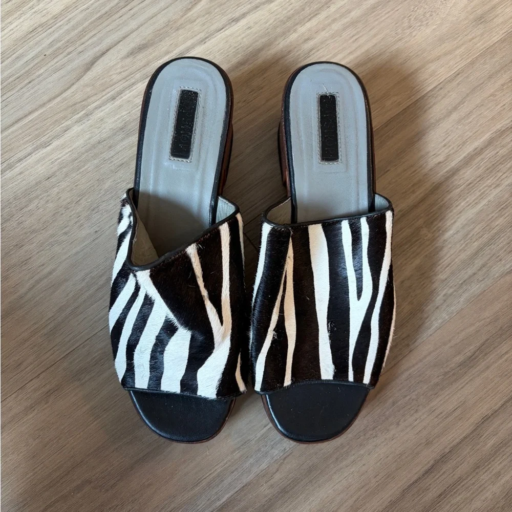 Topshop Villain Zebra Calf-Hair Mules - Picture 3 of 7